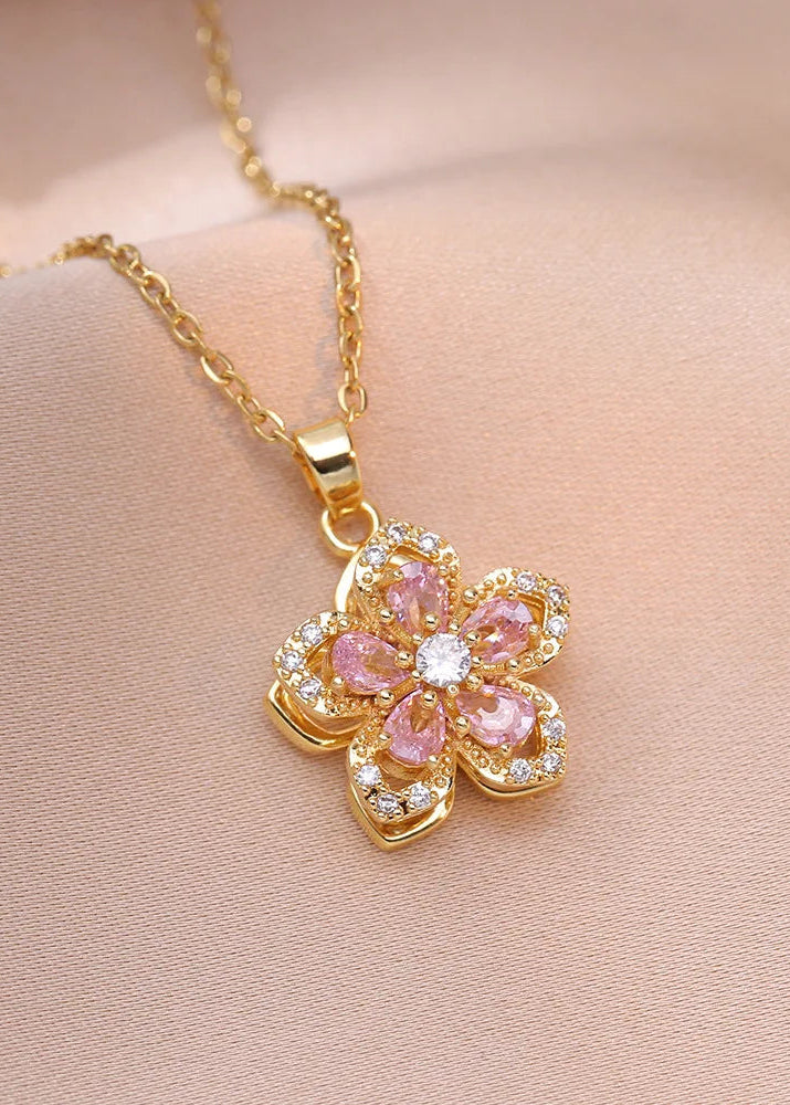 Rotating Flower Necklace