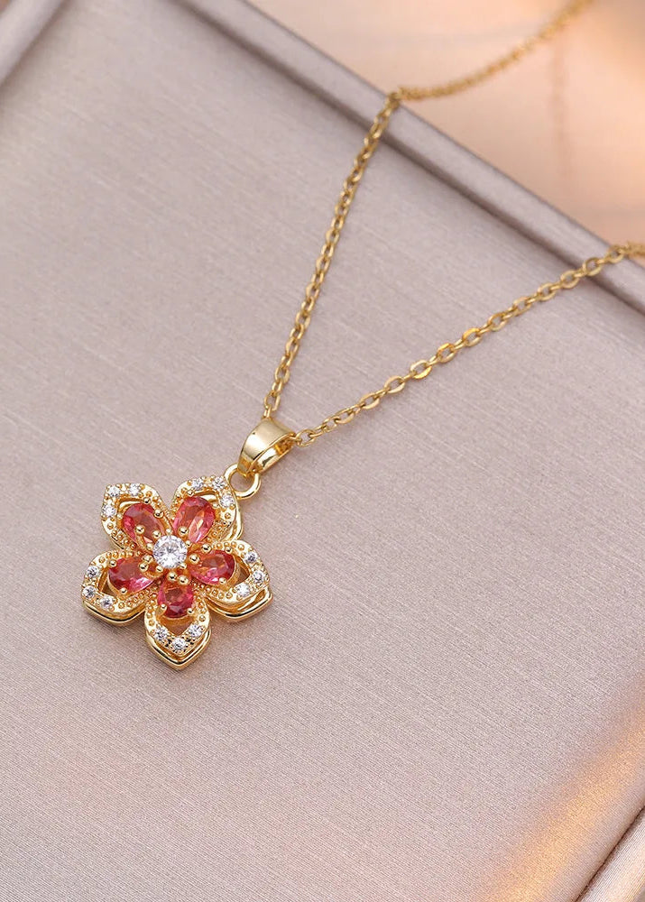 Rotating Flower Necklace